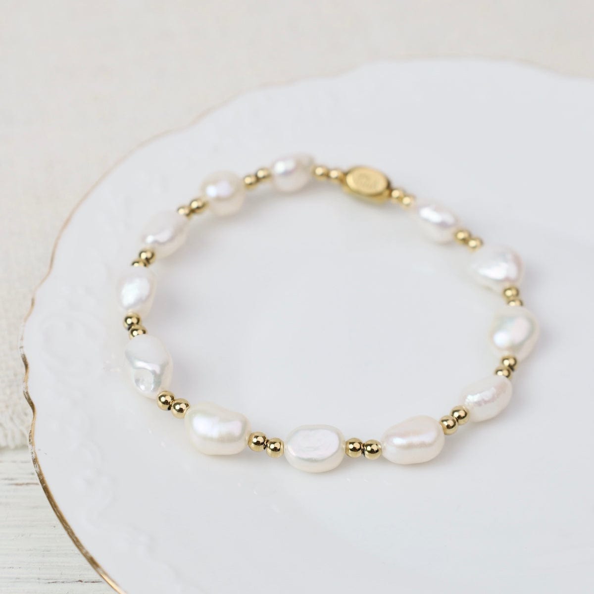 BRC-S.STL All In Pop Of Color Bracelet  Pearl - Gold Plated