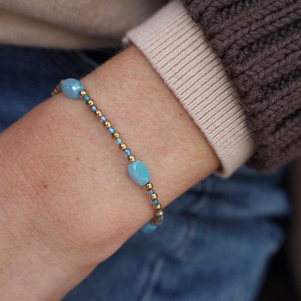BRC-S.STL Aqua Azure Here, There & Everywhere Pop Of Color Bracelet