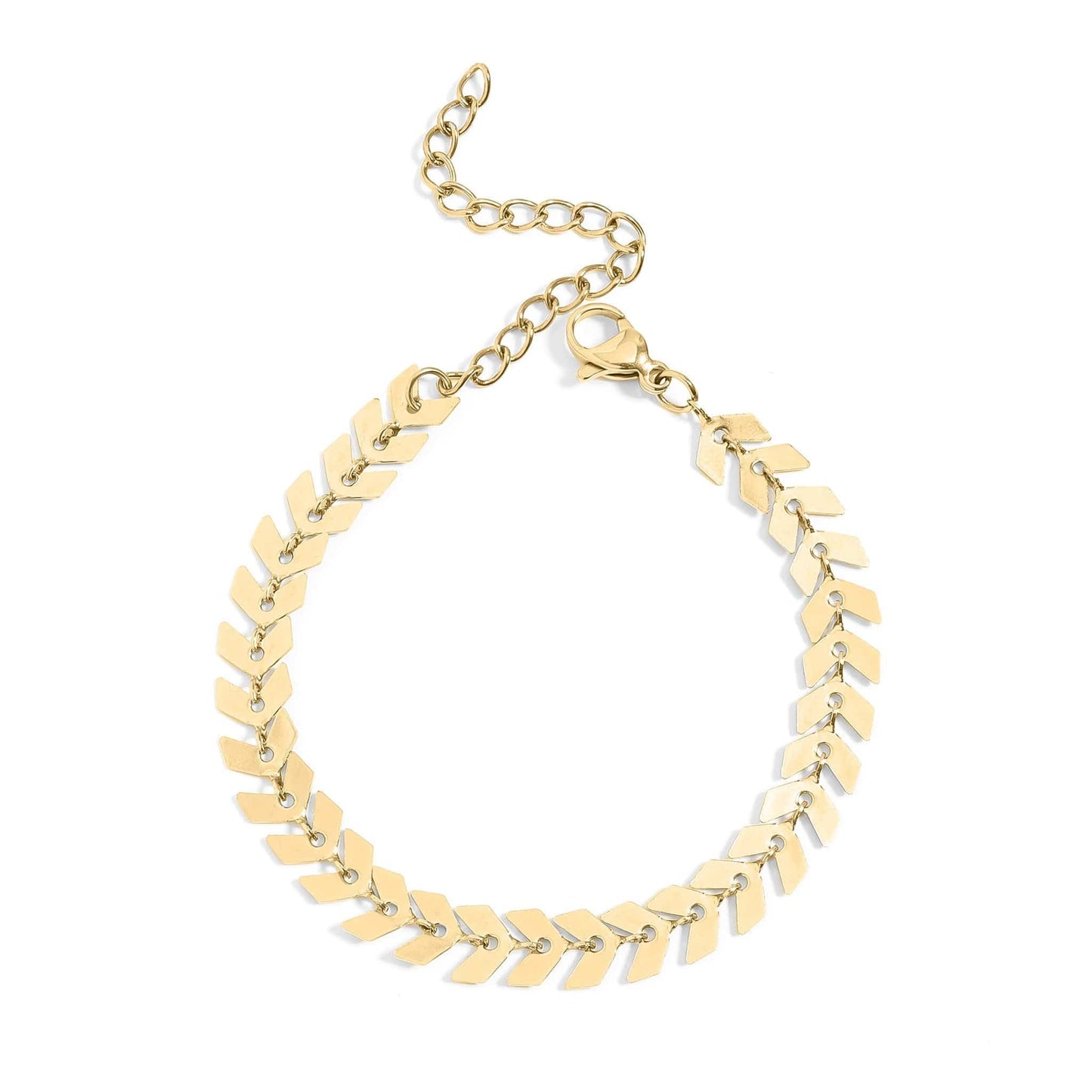BRC-S.STL Gold Stainless Steel Chevron Chain Bracelet