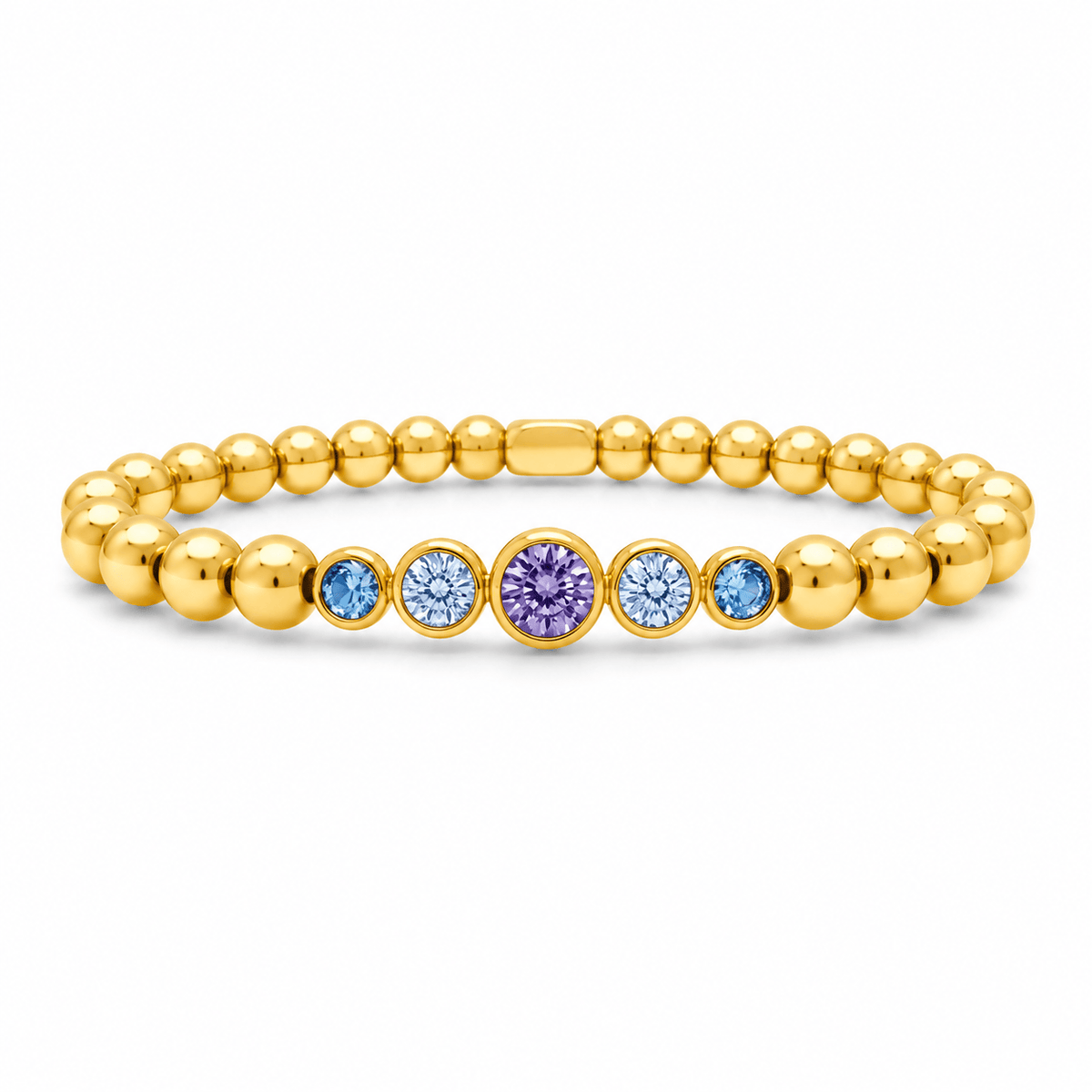 BRC-S.STL Graduated CZ Bezel Bella Blues Bracelet