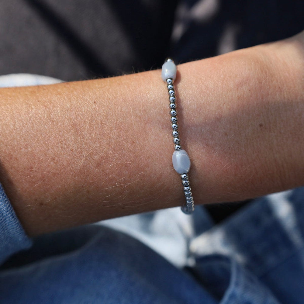 BRC-S.STL Here & There Pop Of Color Bracelet in Glacier Grey & Stainless Steel