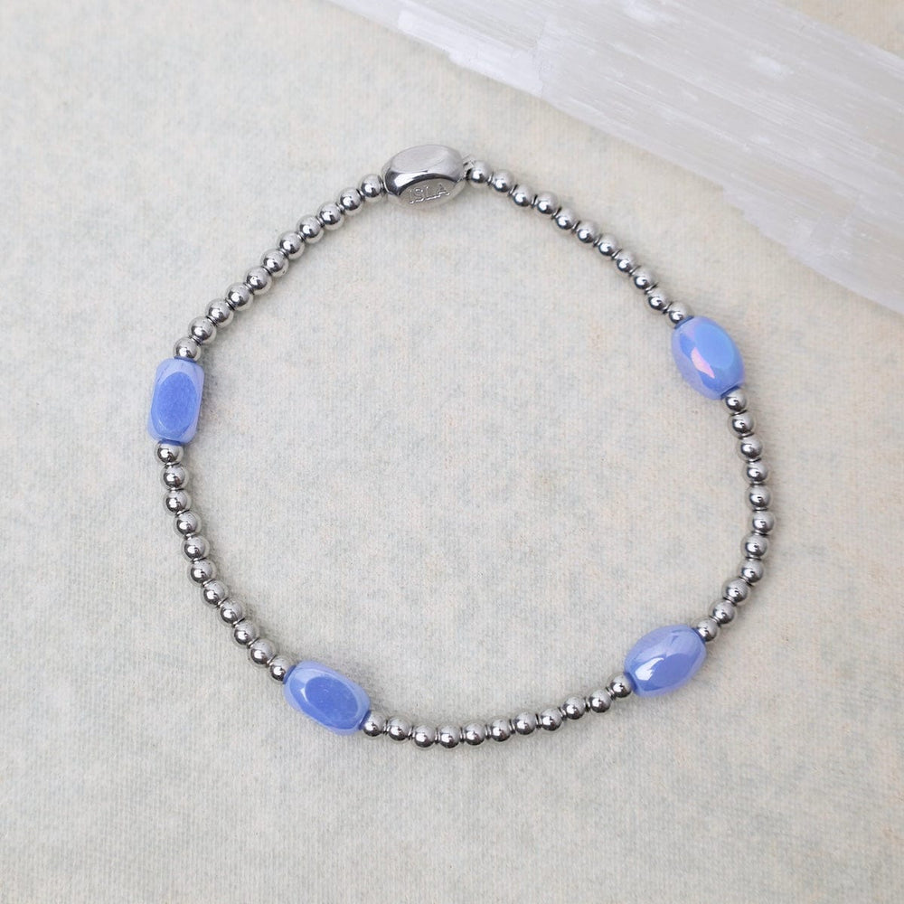 BRC-S.STL Here & There Pop Of Color Bracelet in Periwinkle Water & Stainless Steel