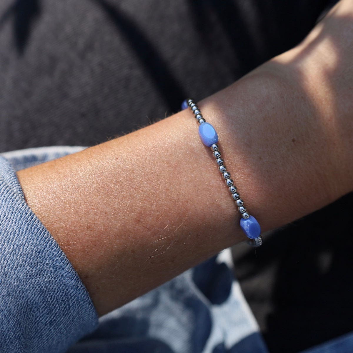 BRC-S.STL Here & There Pop Of Color Bracelet in Periwinkle Water & Stainless Steel