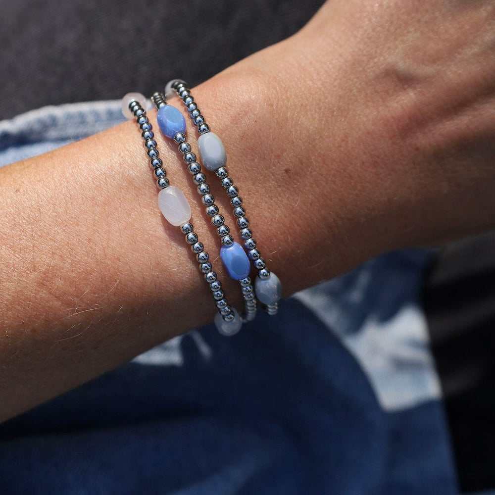 BRC-S.STL Here & There Pop Of Color Bracelet in Periwinkle Water & Stainless Steel
