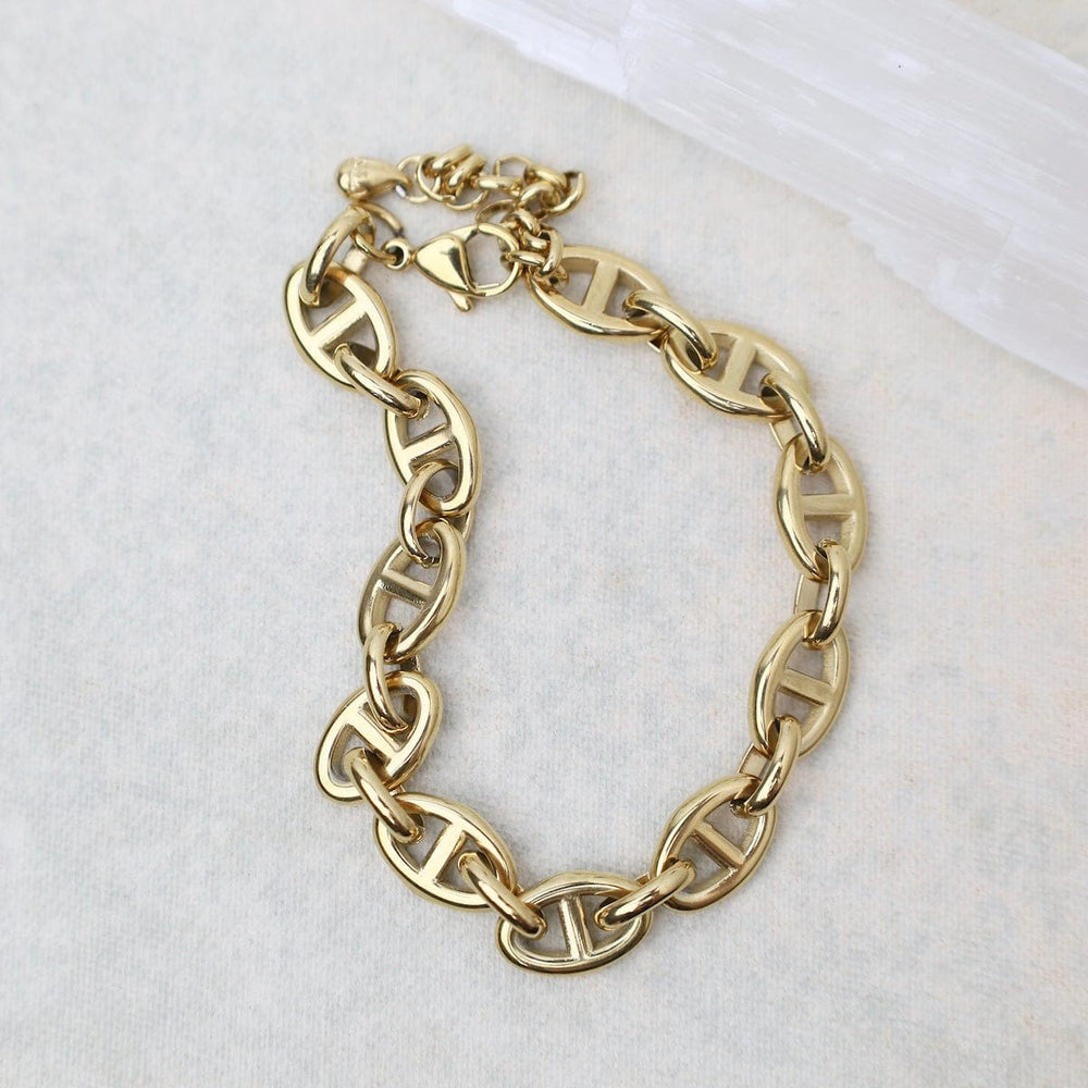 
                      
                        BRC-S.STL Mariner Chain Bracelet in Gold Plated Stainless Steel
                      
                    