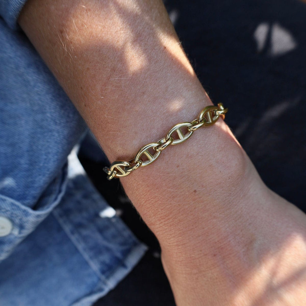 
                      
                        BRC-S.STL Mariner Chain Bracelet in Gold Plated Stainless Steel
                      
                    