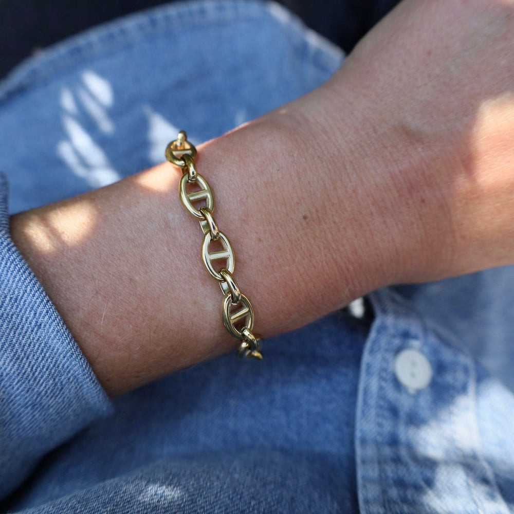 
                      
                        BRC-S.STL Mariner Chain Bracelet in Gold Plated Stainless Steel
                      
                    