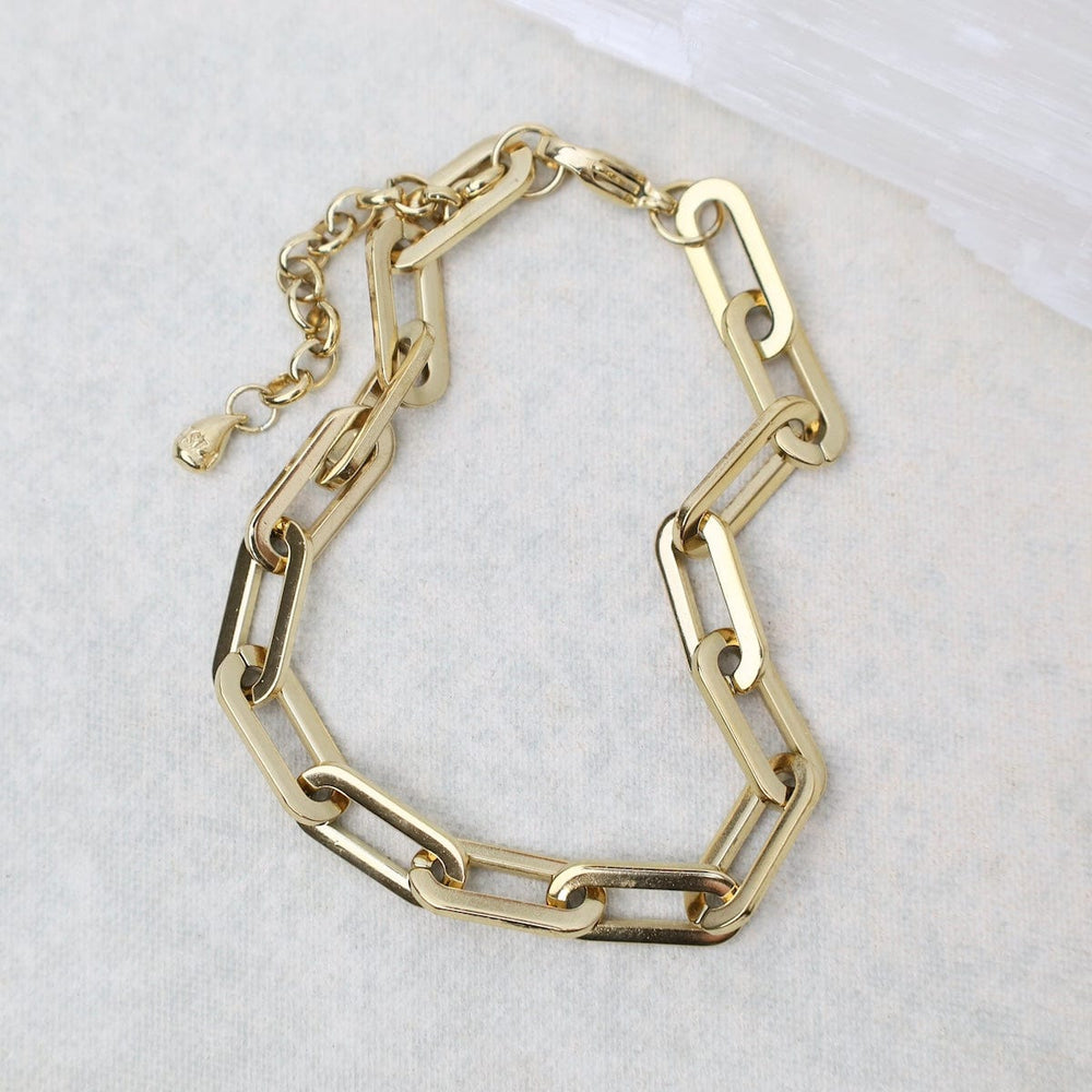 
                  
                    BRC-S.STL Paperclip Chain Bracelet in Gold Plated Stainless Steel
                  
                