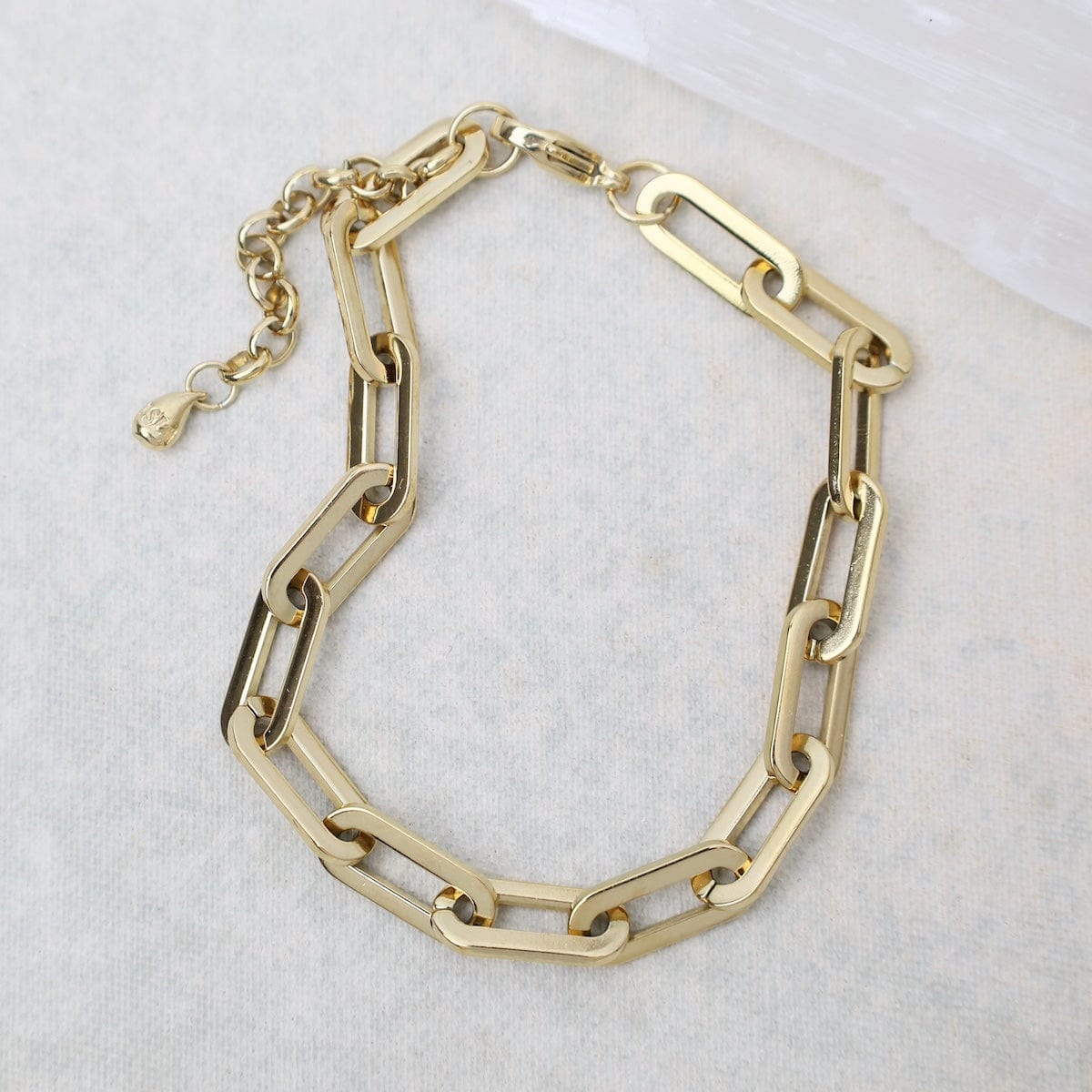 BRC-S.STL Paperclip Chain Bracelet in Gold Plated Stainless Steel