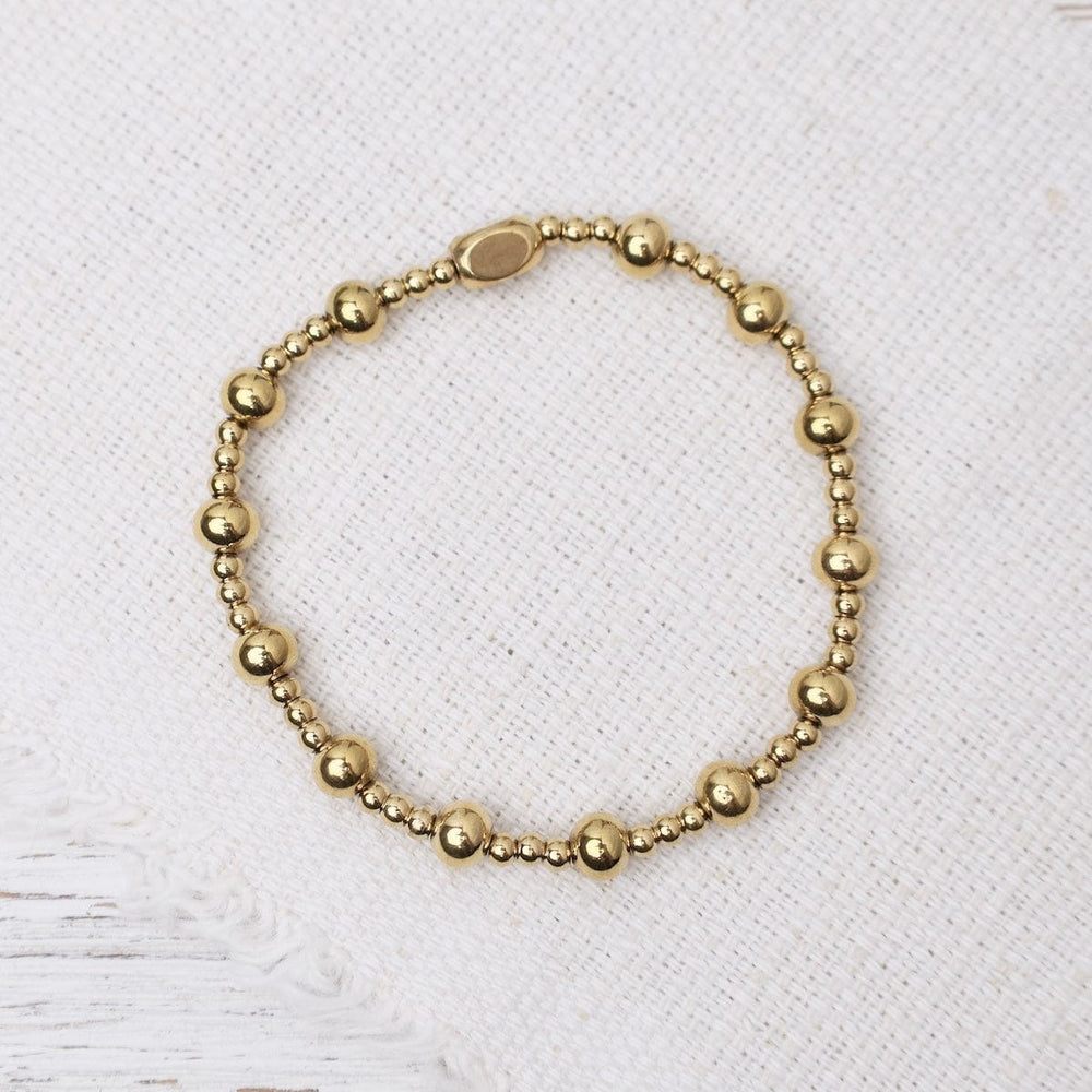 BRC-S.STL Plain Ball 3 & 6mm Bracelet in Gold Plated Stainless Steel