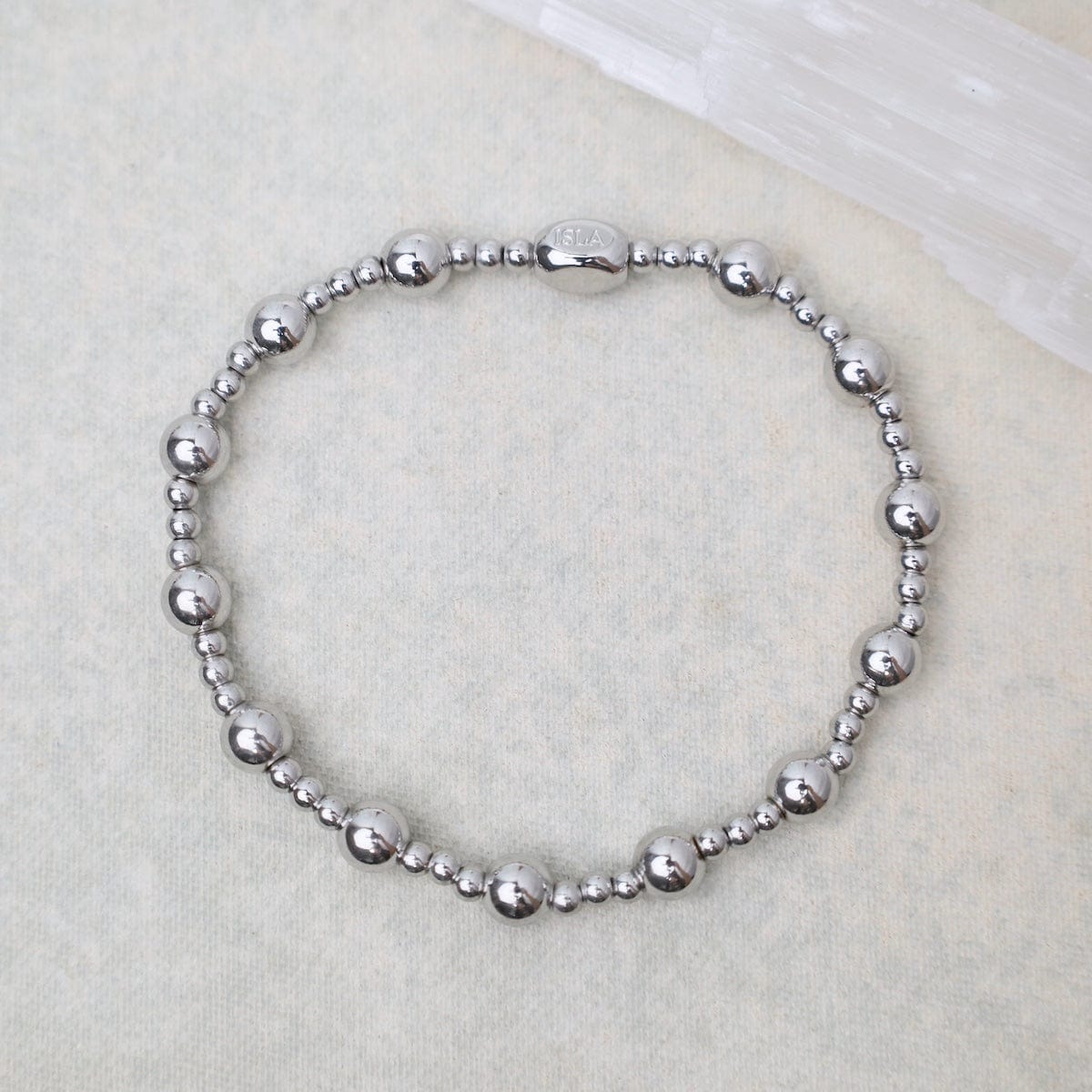 BRC-S.STL Plain Ball 3 & 6mm Bracelet in Stainless Steel