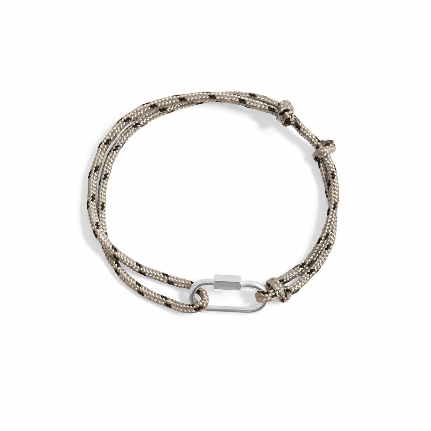 BRC-S.STL Stainless Steel Grey Rope Carabiner Bracelet