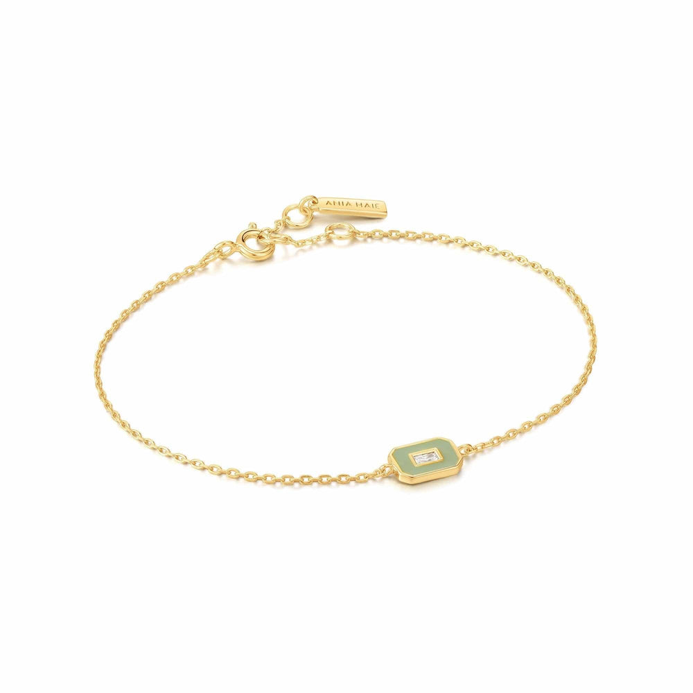 
                      
                        BRC Sage Enamel Emblem Gold Bracelet
                      
                    