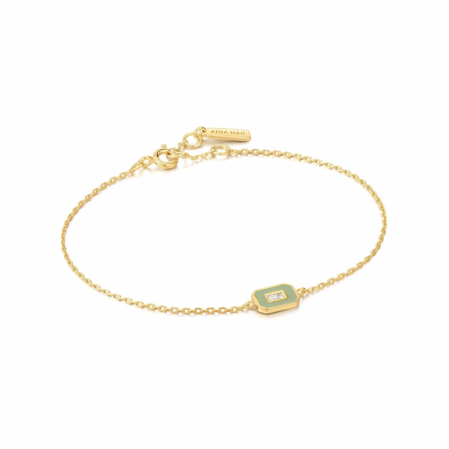 BRC Sage Enamel Emblem Gold Bracelet