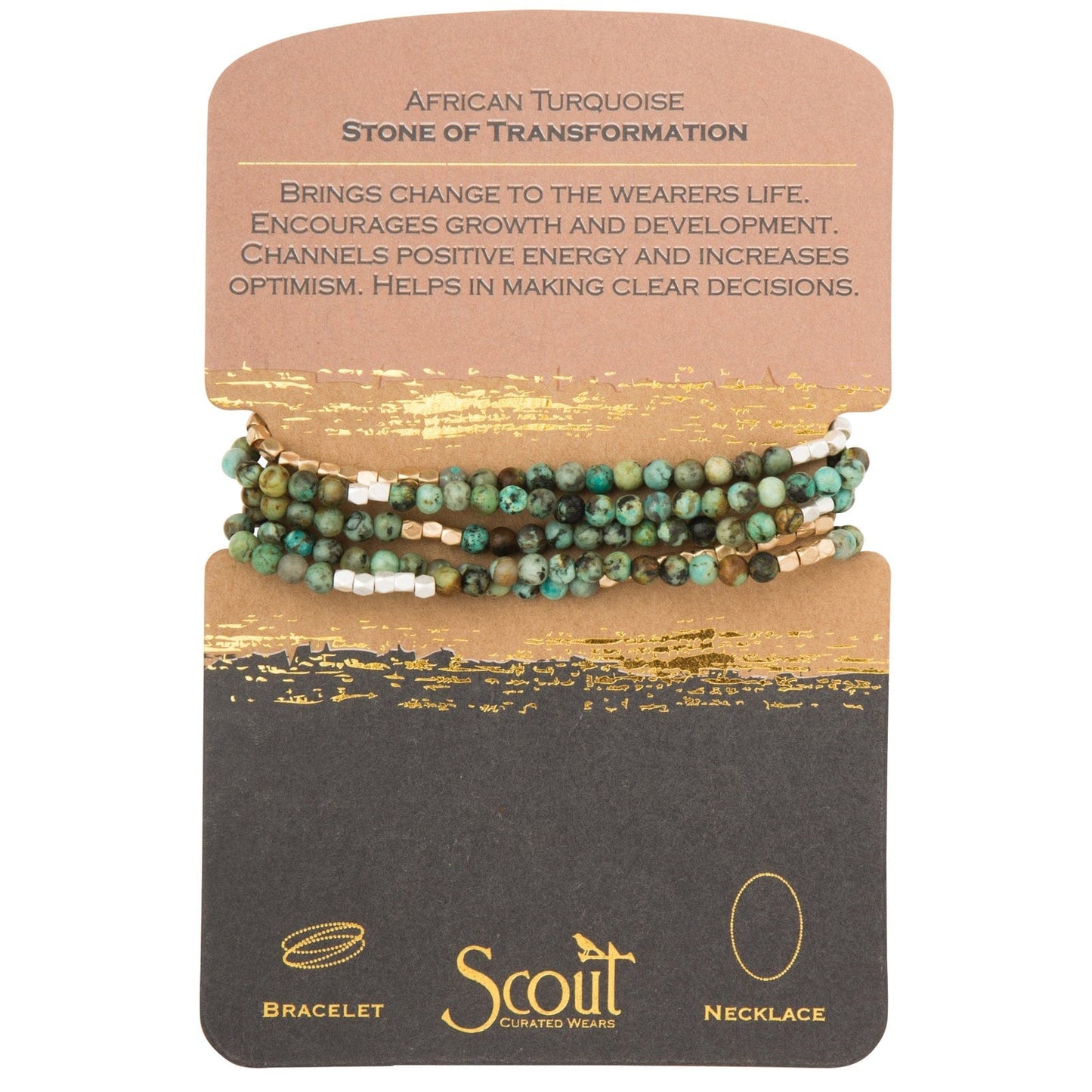 BRC Scout African Turquoise Wrap Bracelet & Necklace