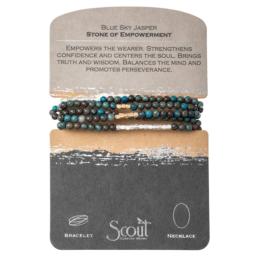 BRC Scout Blue Sky Jasper Wrap Bracelet & Necklace