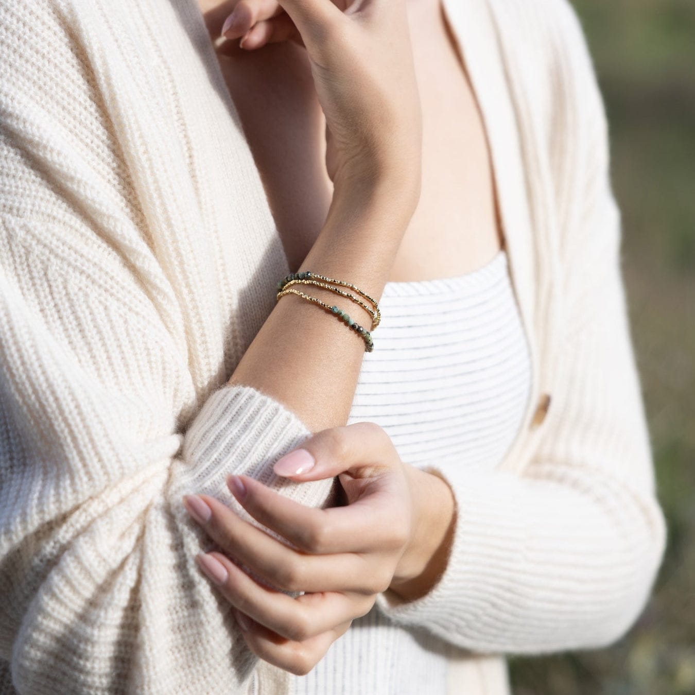 BRC Scout Delicate African Turquoise Wrap Bracelet and Necklace