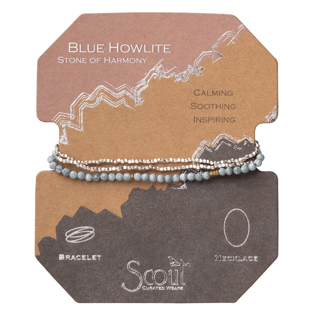 BRC Scout Delicate Blue Howlite Wrap Bracelet and Necklace