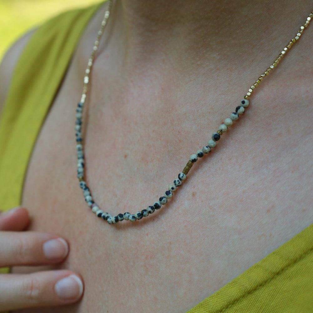 
                  
                    BRC Scout Delicate Dalmatian Jasper Wrap Bracelet and Necklace
                  
                