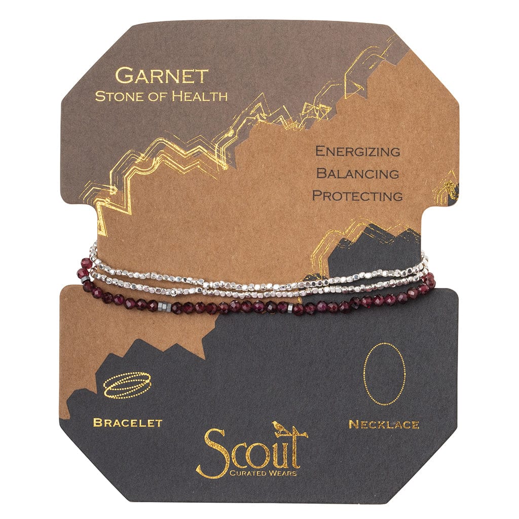 BRC Scout Delicate Garnet Wrap Bracelet and Necklace