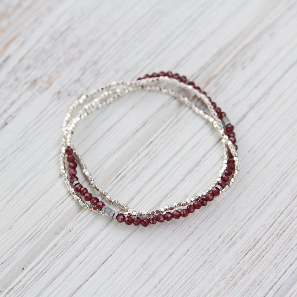 BRC Scout Delicate Garnet Wrap Bracelet and Necklace