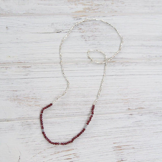 Load image into Gallery viewer, BRC Scout Delicate Garnet Wrap Bracelet and Necklace
