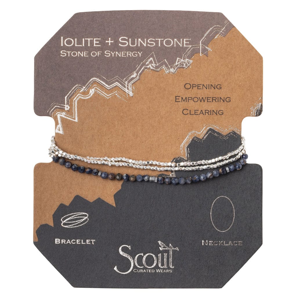 BRC Scout Delicate Iolite and Sunstone Wrap Bracelet and Necklace
