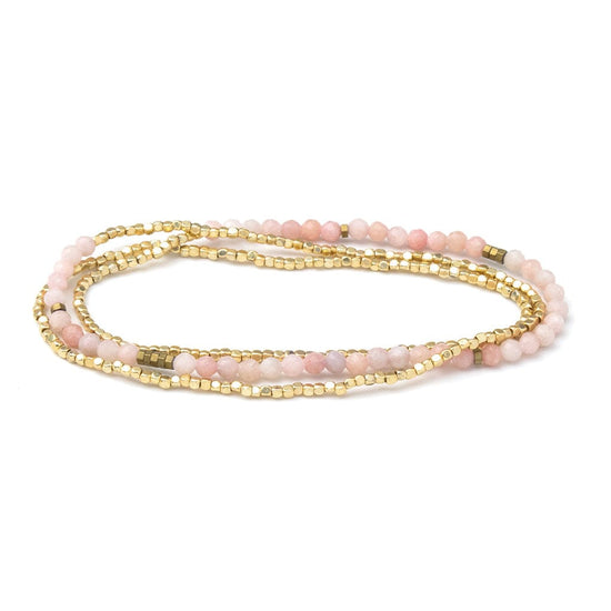 BRC Scout Delicate Pink Opal Wrap Bracelet and Necklace