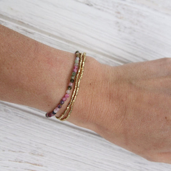 BRC Scout Delicate Tourmaline and Gold Wrap Bracelet and Necklace