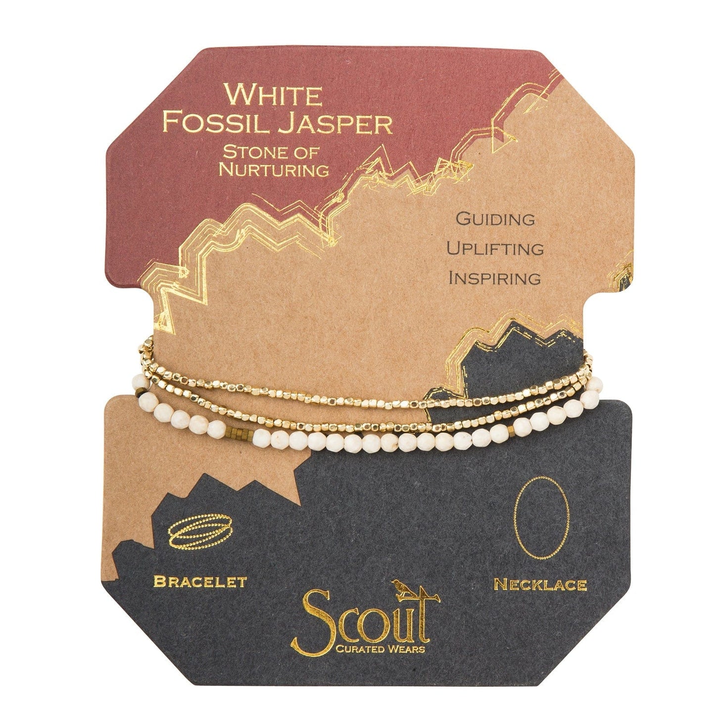 Load image into Gallery viewer, BRC Scout Delicate White Fossil Jasper Wrap
