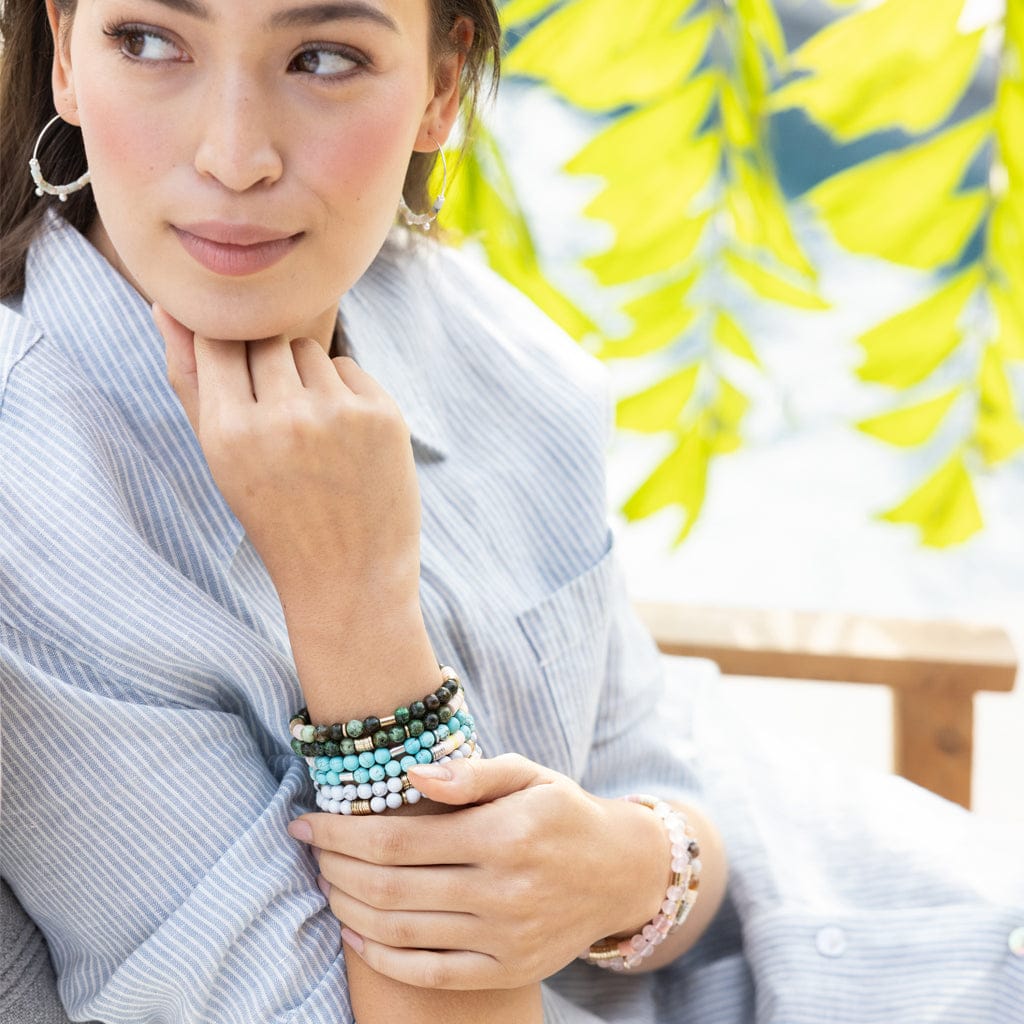BRC Scout Intermix Stone Stacking Bracelet - Turquoise