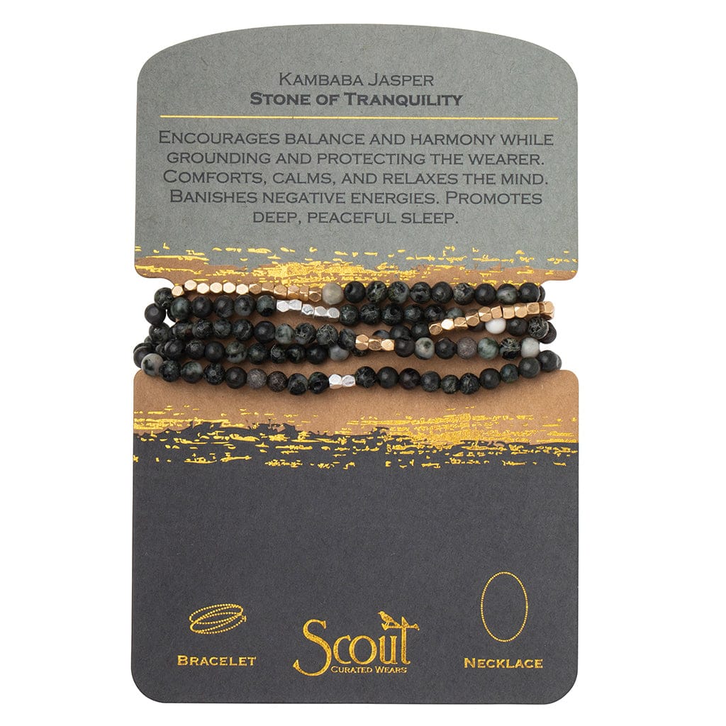 BRC Scout Kambaba Jasper Wrap Bracelet & Necklace
