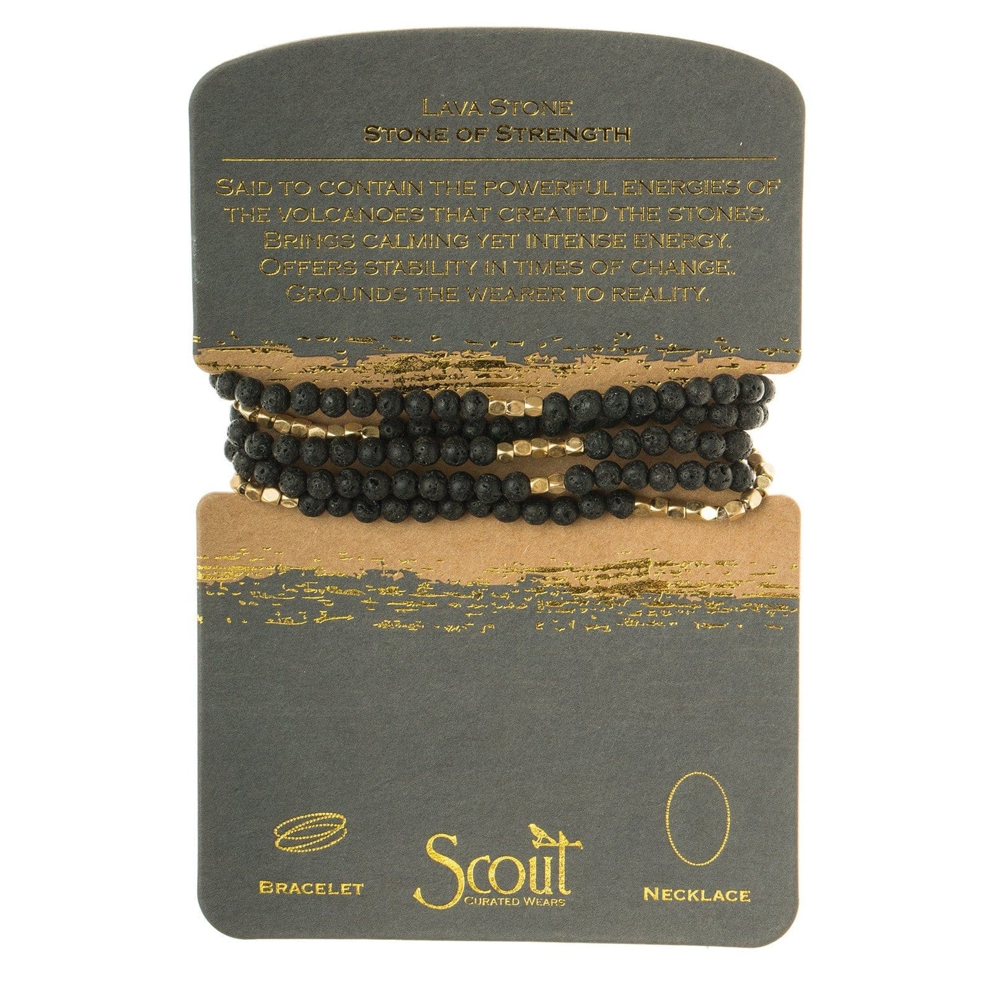 BRC Scout Lava Stone Wrap Bracelet & Necklace
