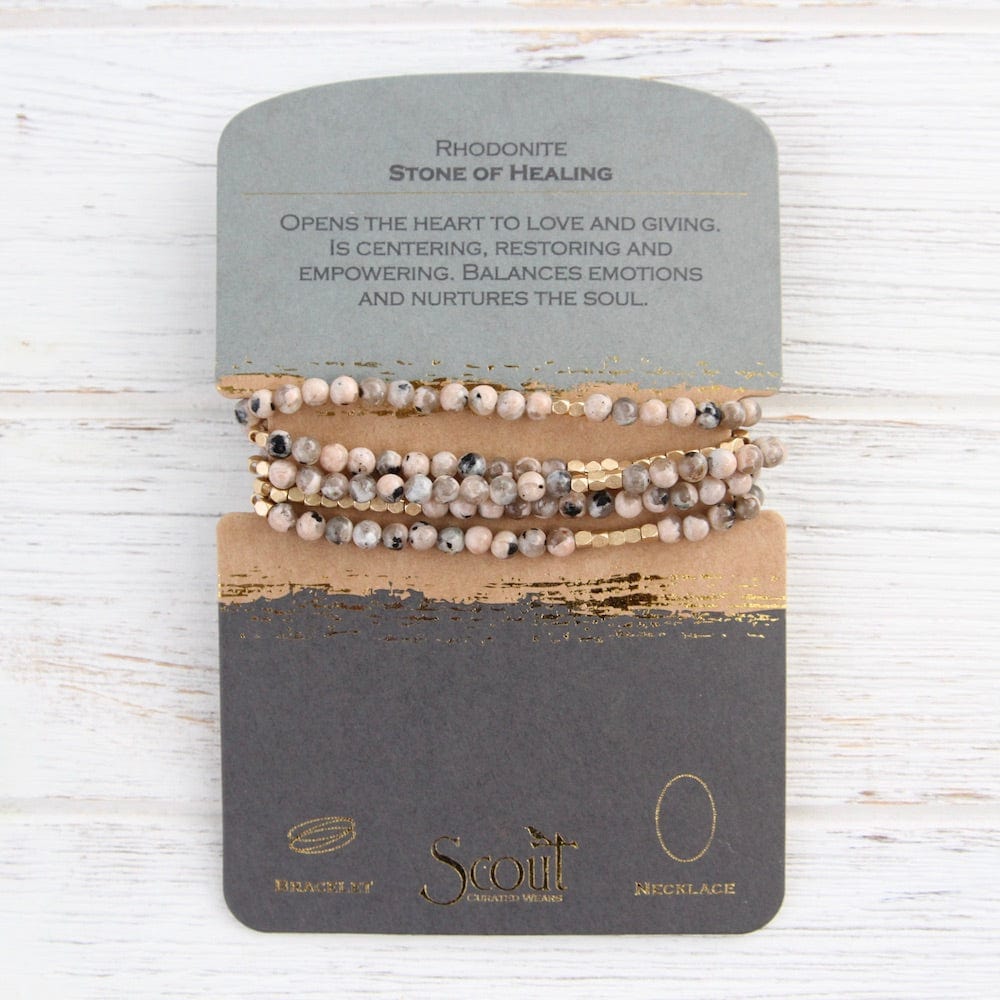 BRC Scout Rhodonite Wrap Bracelet & Necklace