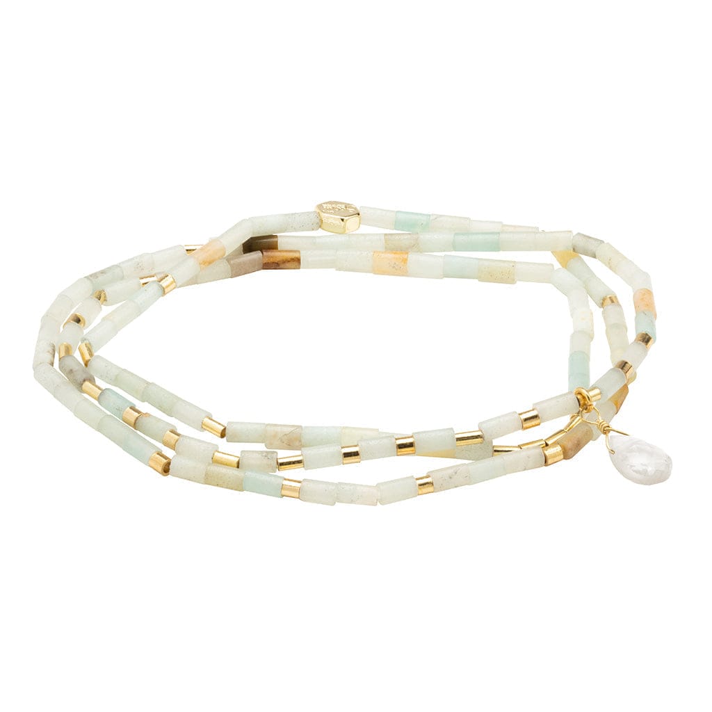 BRC Scout Teardrop Stone Wrap Amazonite/Howlite/Gold