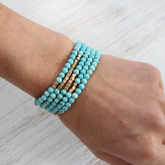 BRC Scout Turquoise and Gold Wrap Bracelet & Necklace