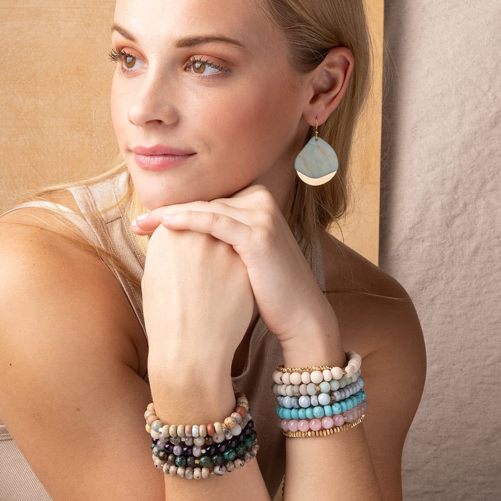 BRC Scout White Fossil Stone Stacking Bracelet