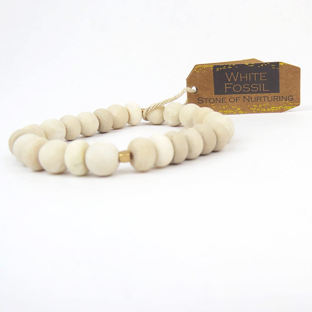 BRC Scout White Fossil Stone Stacking Bracelet