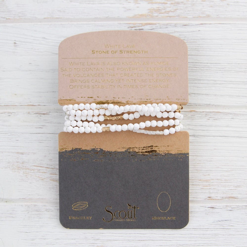 BRC Scout White Lava Wrap Bracelet & Necklace