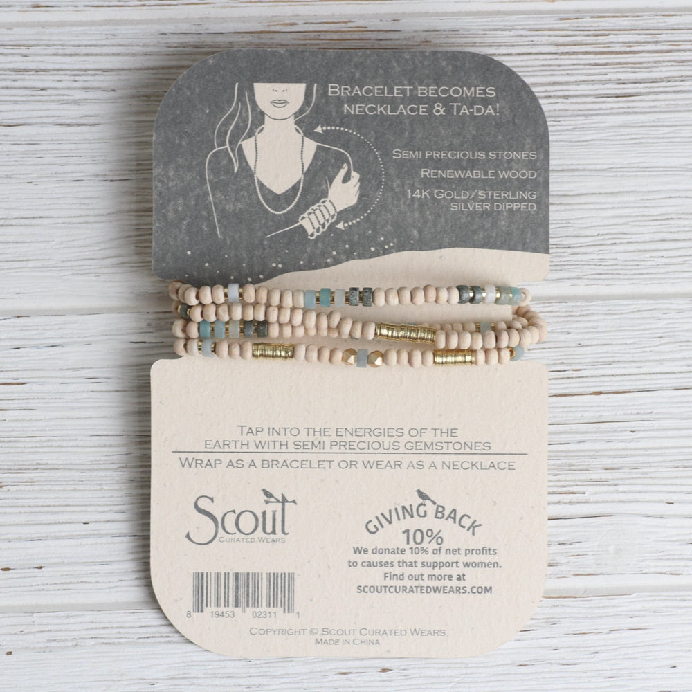 
                      
                        BRC Scout Wood & Amazonite Wrap Bracelet & Necklace
                      
                    