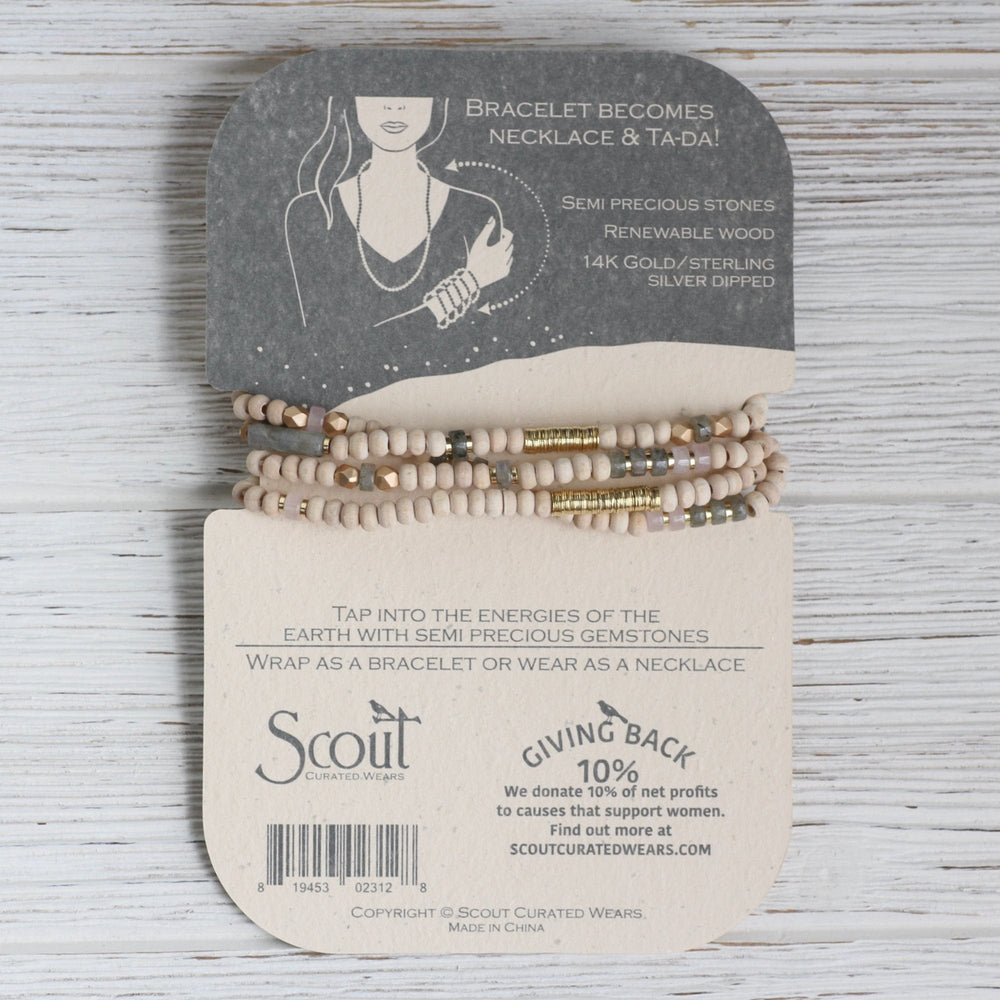 
                  
                    BRC Scout Wood & Labradorite Wrap Bracelet & Necklace
                  
                