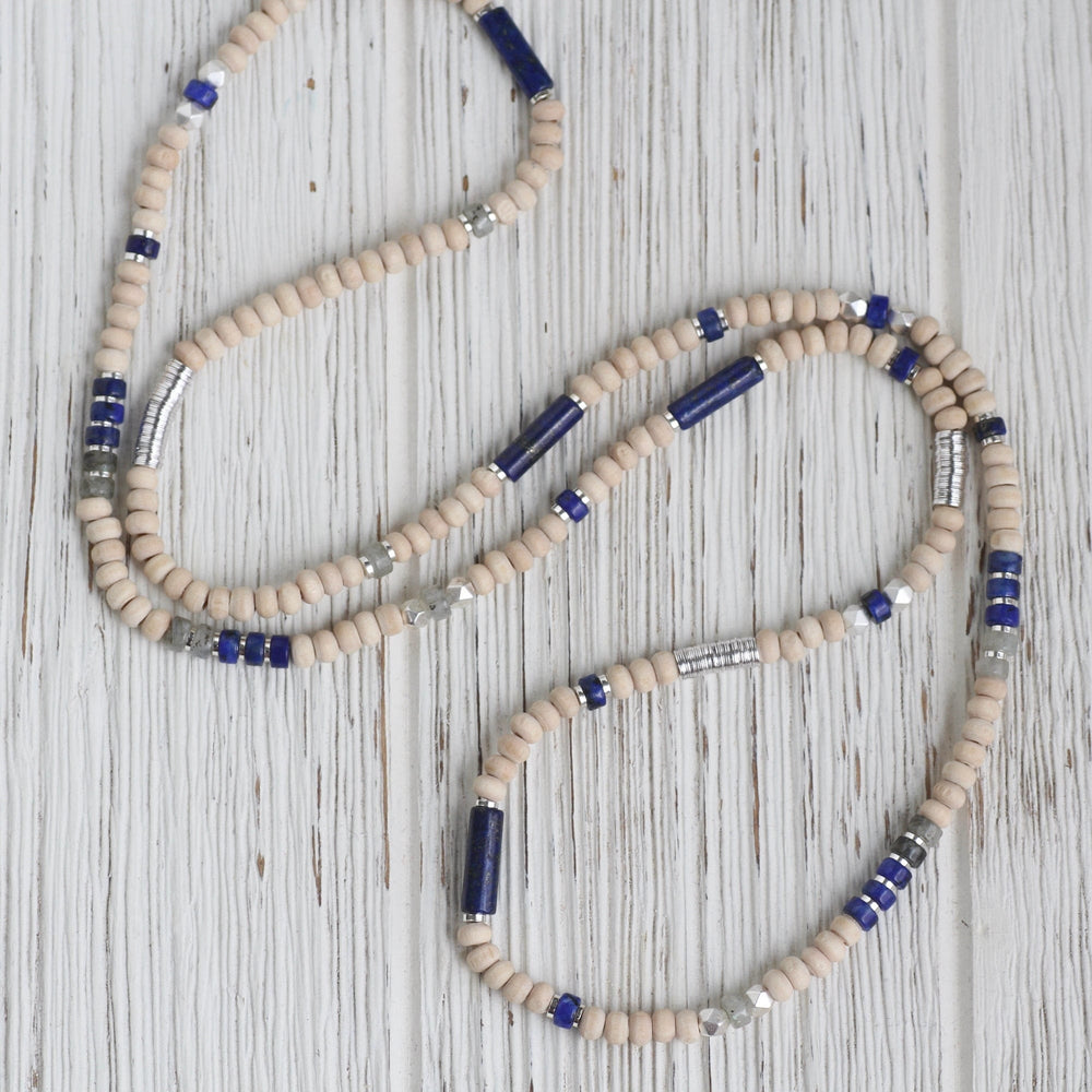 
                  
                    BRC Scout Wood & Lapis Wrap Bracelet & Necklace
                  
                