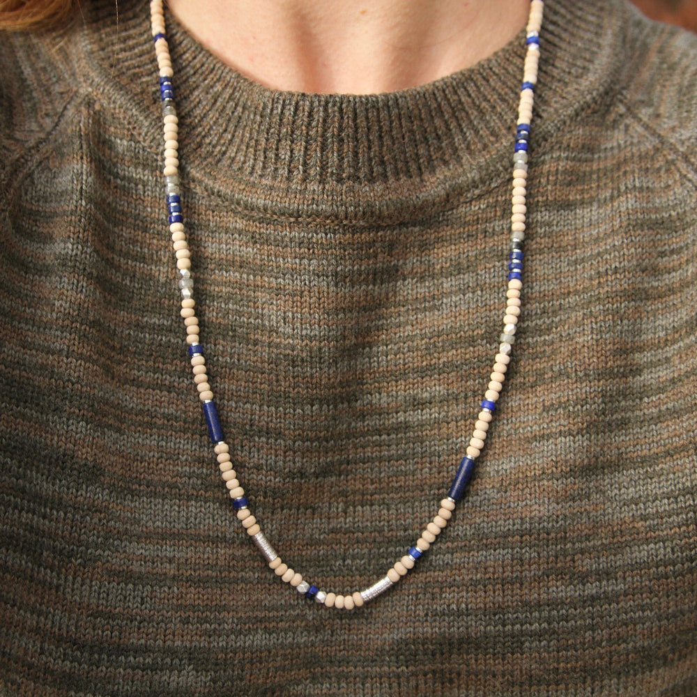 
                  
                    BRC Scout Wood & Lapis Wrap Bracelet & Necklace
                  
                