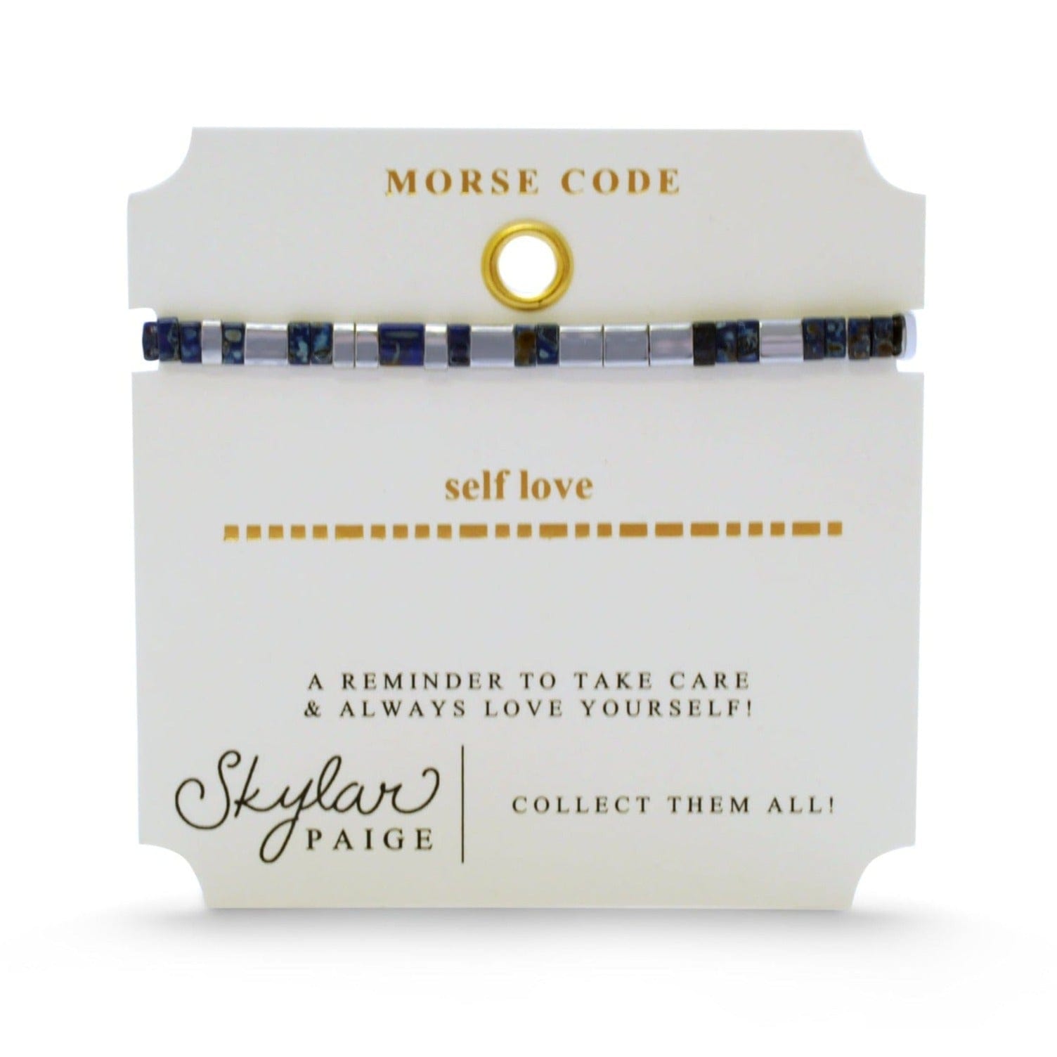Self Love - Morse Code Tila Beaded Bracelet – Dandelion Jewelry