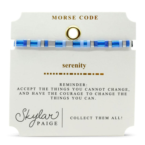 BRC Serenity - Morse Code Tila Beaded Bracelet