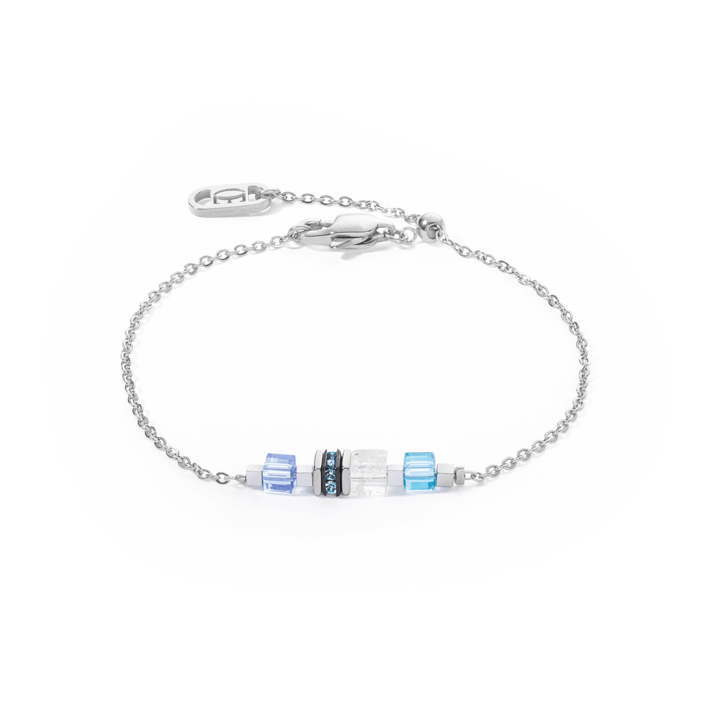 BRC Silver Blue Mini Cubes Bracelet