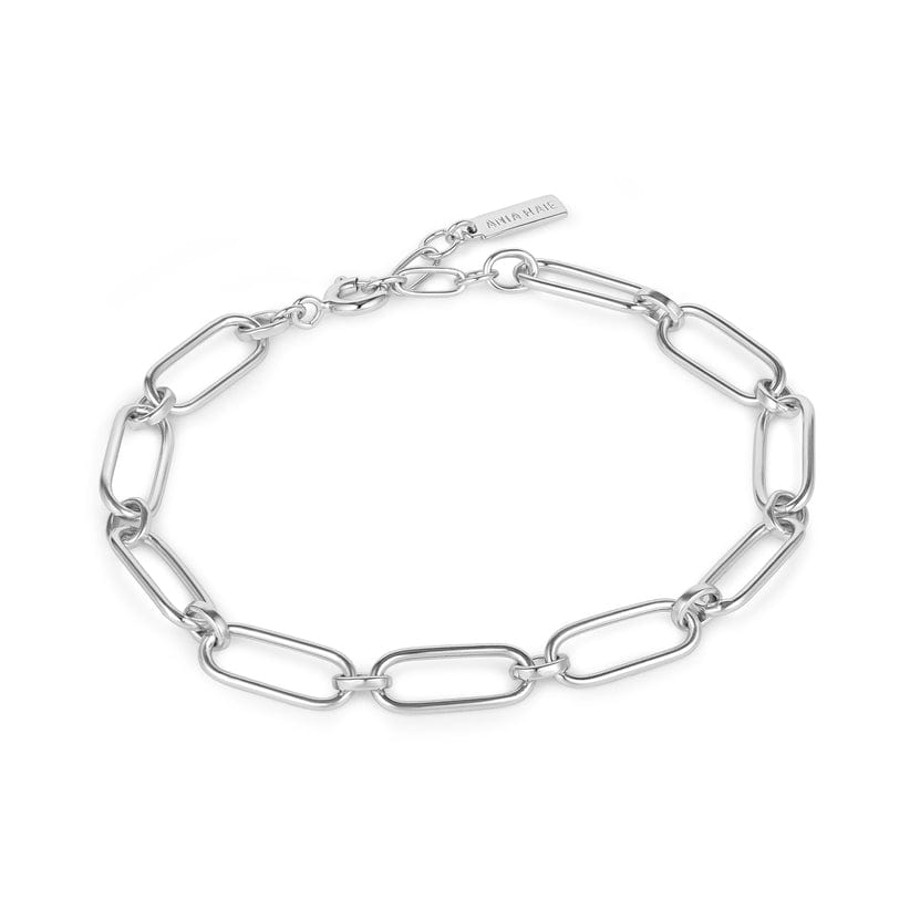 BRC Silver Cable Connect Chunky Chain Bracelet