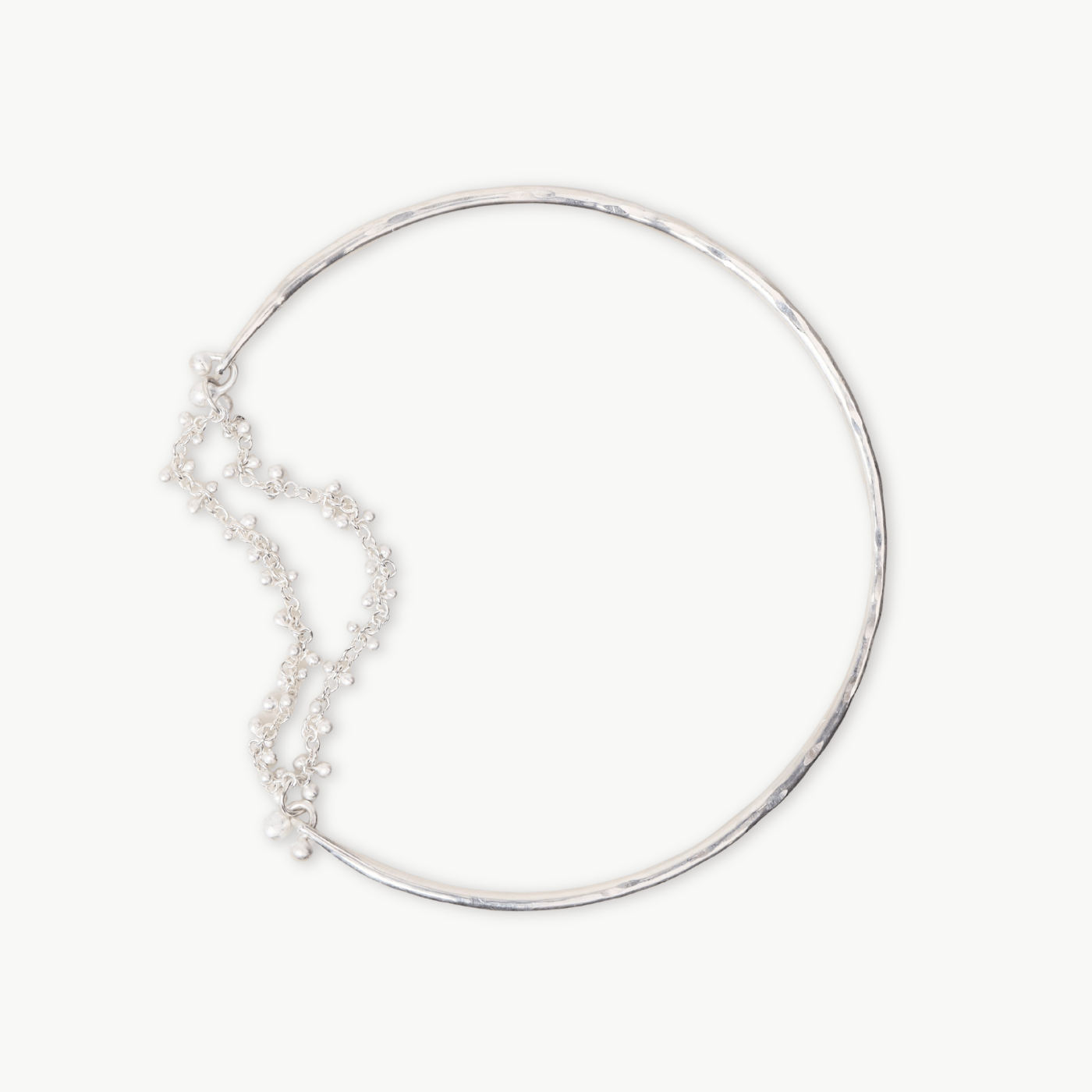 BRC Silver Caviar Bangle Bracelet