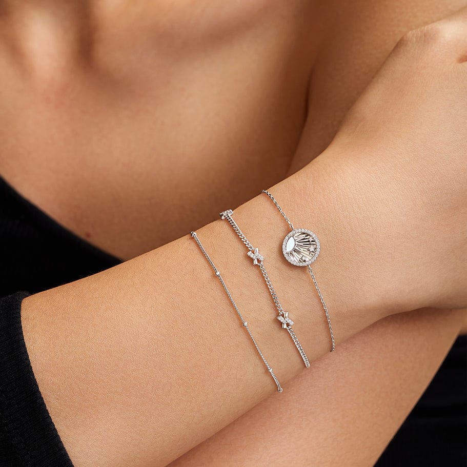 BRC Silver Cross Station Bracelet