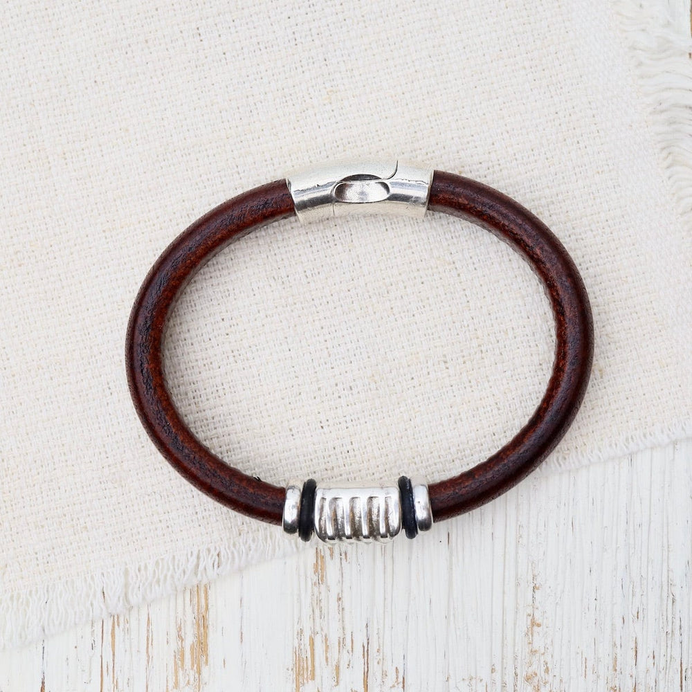 
                  
                    BRC Silver Energy Brown Leather Bracelet
                  
                